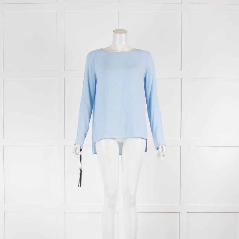 Pinko Sky Blue Round Neck Long Sleeve Top