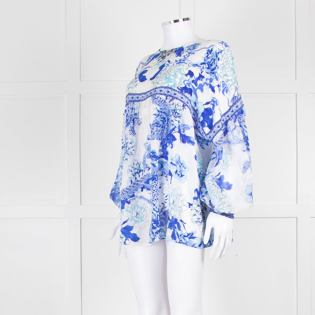 Camilla White Blue Heart Of the Dragon Oversized Blouse