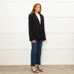 Roland Mouret Pink And Black Pinstripe Blazer
