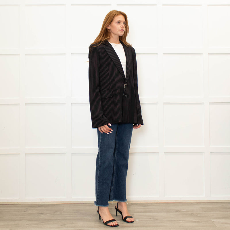 Roland Mouret Pink And Black Pinstripe Blazer