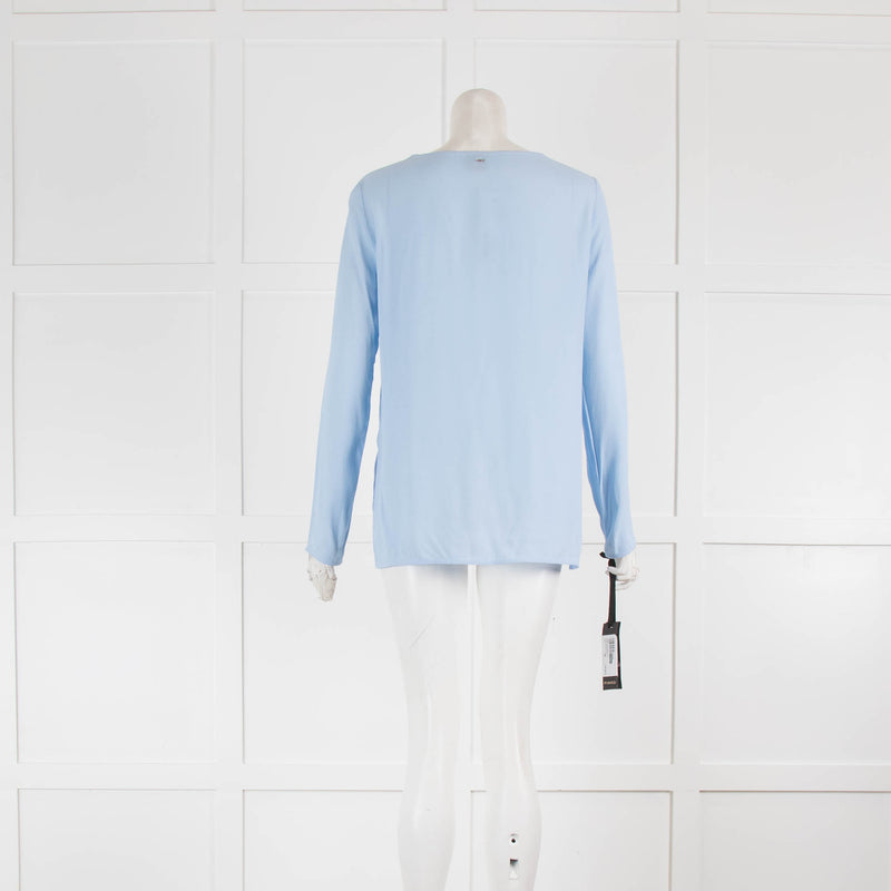 Pinko Sky Blue Round Neck Long Sleeve Top