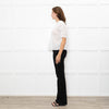 Veronica Beard White Cotton Pintuck Blouse with Gathered Sleeves