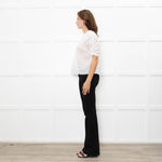Veronica Beard White Cotton Pintuck Blouse with Gathered Sleeves