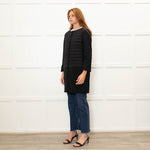 Herno Black Quilt Coat With Solid Hem And Sleeve