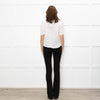 Veronica Beard White Cotton Pintuck Blouse with Gathered Sleeves