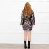 Sezane Gold Teal Pink Sequinned Puff Sleeve Mini Dress