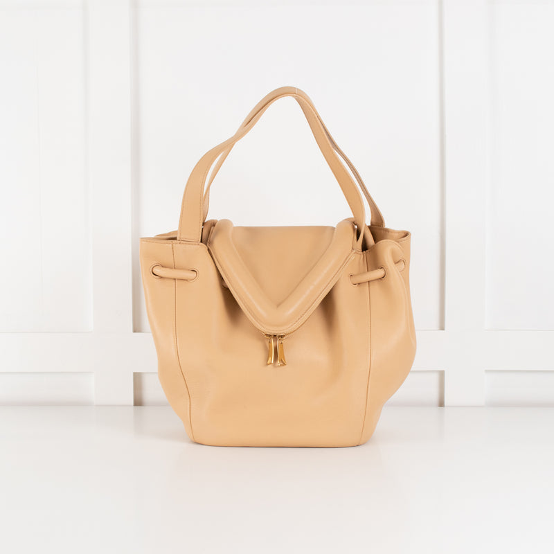 Bottega Veneta Beige Leather Beak Cross Body Bag