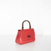 Gucci Red Bamboo Handle Vintage Handbag