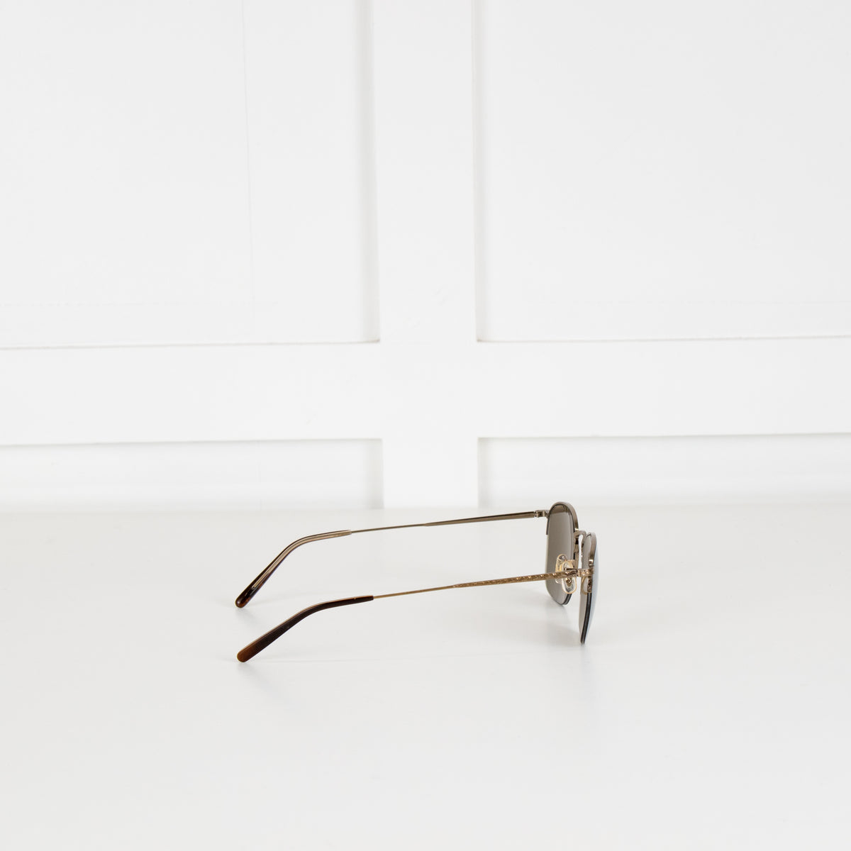 Oliver Peoples Rose Gold Half Metal Frame Mirrored Sunglasses