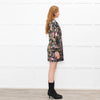 Sezane Gold Teal Pink Sequinned Puff Sleeve Mini Dress