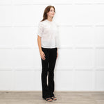 Veronica Beard White Cotton Pintuck Blouse with Gathered Sleeves
