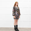 Sezane Gold Teal Pink Sequinned Puff Sleeve Mini Dress