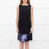 Tory Burch Black Navy Sequinned Trim Sleeveless Dress