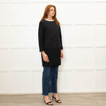 Herno Black Quilt Coat With Solid Hem And Sleeve