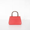 Gucci Red Bamboo Handle Vintage Handbag