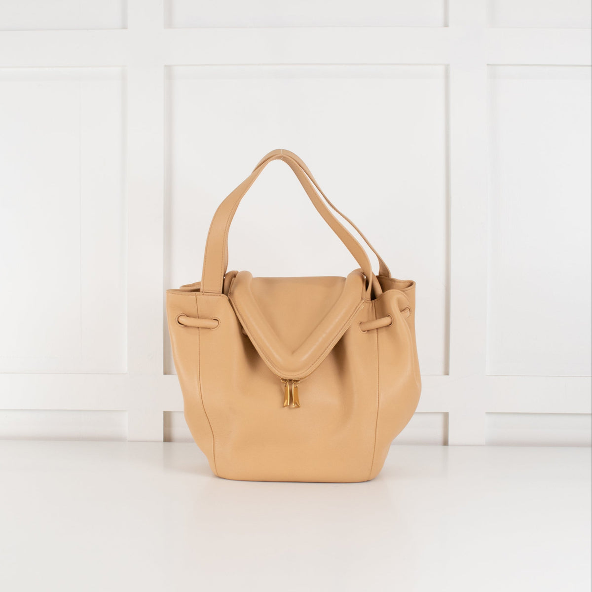 Bottega Veneta Beige Leather Beak Cross Body Bag