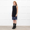 Tory Burch Black Navy Sequinned Trim Sleeveless Dress