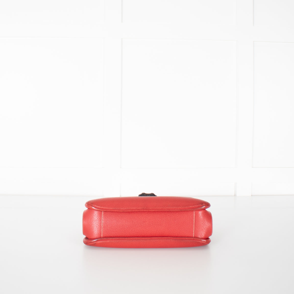 Gucci Red Bamboo Handle Vintage Handbag