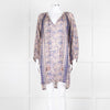 MABE Beige Blue Fine Cotton Floral Tunic Dress