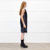Tory Burch Black Navy Sequinned Trim Sleeveless Dress