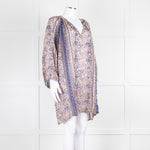 MABE Beige Blue Fine Cotton Floral Tunic Dress