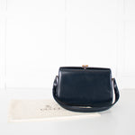 Gucci Navy Blue Leather Vintage Shoulder Bag