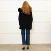 Twenty Fall Black Alpaca Coat with Fox Fur Trimmed Hood