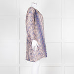 MABE Beige Blue Fine Cotton Floral Tunic Dress