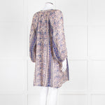 MABE Beige Blue Fine Cotton Floral Tunic Dress