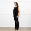 Sarah Pacini Black Fine Knit Vest with Gathered Back
