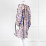 MABE Beige Blue Fine Cotton Floral Tunic Dress