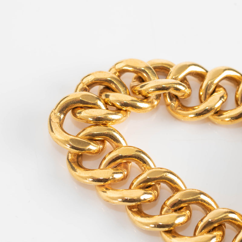 Chanel Gold Tone CC Turnlock Chunky Chain Bracelet