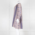 MABE Beige Blue Fine Cotton Floral Tunic Dress