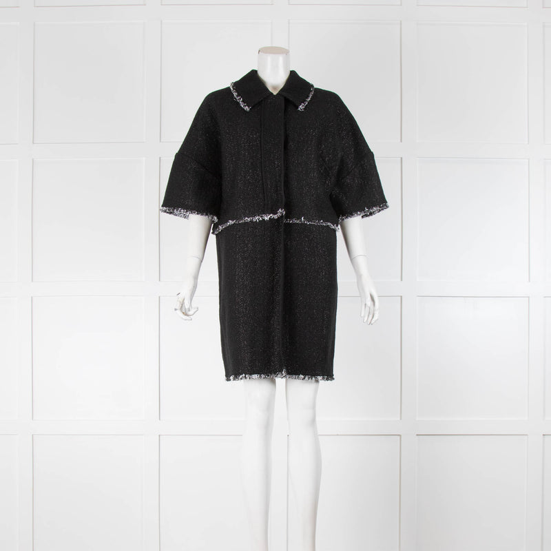 St John Couture Black Sparkle Jacket With Zip Bottom