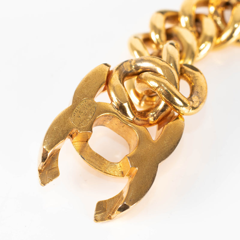 Chanel Gold Tone CC Turnlock Chunky Chain Bracelet