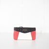 Miu Miu Black, Red and Cream Leather Biker Clutch