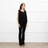 Sarah Pacini Black Fine Knit Vest with Gathered Back