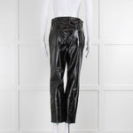 Good American Black PVC Straight Leg Trousers
