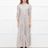Ridley White Grey Orange Floral Corduroy Maxi Dress