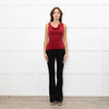 Reformation Red Boatneck Jersey Top