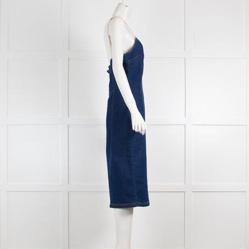 D&G Blue Denim Dress with Beige Straps