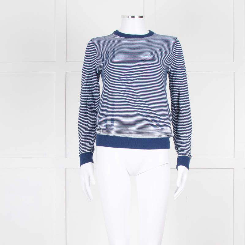 Kenzo Blue White Striped K Sweater