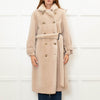 Fox London Faux Shearling Cream Trench Coat