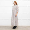 Ridley White Grey Orange Floral Corduroy Maxi Dress