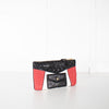 Miu Miu Black, Red and Cream Leather Biker Clutch