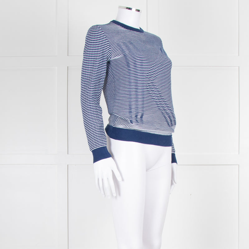Kenzo Blue White Striped K Sweater
