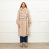 Fox London Faux Shearling Cream Trench Coat