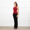 Reformation Red Boatneck Jersey Top