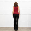 Reformation Red Boatneck Jersey Top