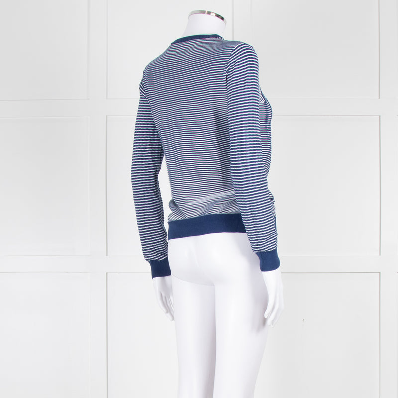 Kenzo Blue White Striped K Sweater